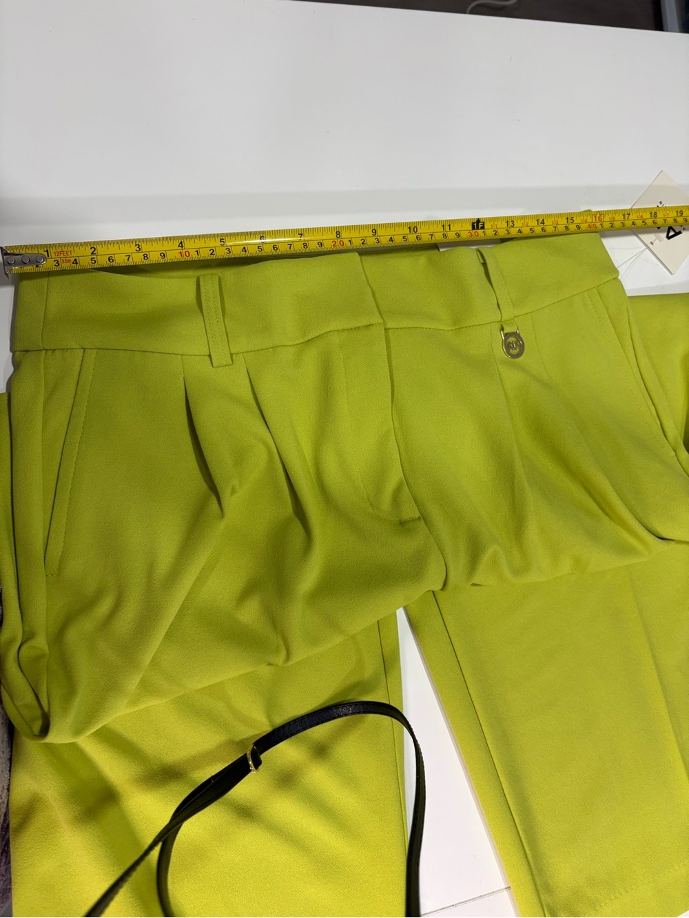 Anne Klein Chartreuse Cropped Wide-Leg Trousers - Picture 9 of 13